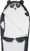 A sleeping bag designed to look like a panda, shown open and laid flat. Produktbild-Vorschau
