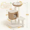 Yaheetech Rattan Kratzbaum Kletterbaum 91cm stabiler Produktbild-Vorschau 7