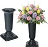 Grabvasen mit Sockel zum Hinstellen 2er Set 31 cm, grau Produktbild-Vorschau 1