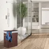 Relaxdays Wäschekorb Bambus mit Deckel, rechteckiger Produktbild-Vorschau 3