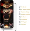 A smartphone screen protector with a graphic overlay and feature list. Produktbild-Vorschau