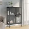 vidaXL Příborník černý 75x35x105 cm sklo a ocel Náhled obrázku produktu 1