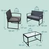 Sada zahradního nábytku Relaxdays, 4dílná ratanová sedací Náhled obrázku produktu 4