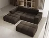 Sofa mit Hocker, Couch L-Form, Veloursstoff, Links Sofa, Produktbild-Vorschau 1