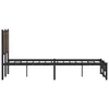 vidaXL Metallbett ohne Matratze Braun Eichen-Optik 137x190 Produktbild-Vorschau 4
