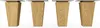 Four wooden table legs are shown from the front, standing on a white surface. Produktbild-Vorschau