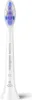 A close-up of a white electric toothbrush head with blue and purple bristles. Produktbild-Vorschau