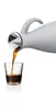 A grey insulated carafe pouring liquid into a glass. Voir les images du produit