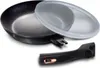 A frying pan with a lid and a detachable handle, presented on a white background. Anteprima dell’immagine prodotto