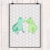 Mr. & Mrs. Panda Bild Frosch Liebe DIN A0 - Grau Pastell - Produktbild-Vorschau 2