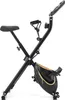 A black and gold foldable magnetic exercise bike is shown against a white background. Náhľad obrázku produktu