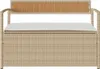 vidaXL Gartenbank mit Stauraum und Kissen Beige Poly Rattan Produktbild-Vorschau 4
