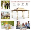 Collage of images showing a gazebo in different settings: wedding, BBQ, picnic, and beach gathering. Voir les images du produit