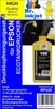 A collage of product packaging and a bottle of cleaning fluid, with some ink cartridges in the background. Produktbild-Vorschau