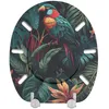 A toilet seat with a tropical bird and foliage design. Náhled obrázku produktu
