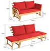 COSTWAY Gartenbank mit Liegefunktion, Gartensofa mit Produktbild-Vorschau 7