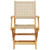 Gartenstühle 4 Stk. Klappbar Beige Poly Rattan & Massivholz Produktbild-Vorschau 4