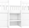 A close-up view of a white wooden bunk bed with drawers and shelves. Anteprima dell’immagine prodotto