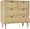 Commode Fortuna Lai avec 4 tiroirs - tiroirs en rotin, Voir les images du produit 5
