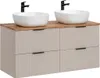 Doppelwaschtisch 120.8cm Adriel mit 4 Schubladen, Beige Produktbild-Vorschau 1
