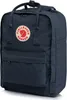 A dark blue Fjällräven Kånken backpack is shown from a three-quarter front view against a white background. Produktbild-Vorschau