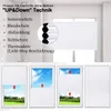 A product image showcasing a white pleated blind with text describing its features and multiple smaller images demonstrating its functionality. Produktbild-Vorschau