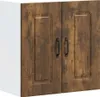 A close-up, front-facing view of a wooden kitchen wall cabinet with two doors. Anteprima dell’immagine prodotto
