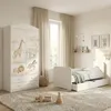 Letto bianco per bambini 160x80 cm con motivo a nuvole | Anteprima dell’immagine prodotto 4