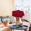 12 Stück Rot Künstliche Rosen, Künstliche Flanellblumen, Produktbild-Vorschau 6