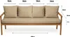 A diagram showing the dimensions of a sofa cushion set. Anteprima dell’immagine prodotto