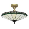 Plafoniera stile Tiffany "New York" ottone crema verde Anteprima dell’immagine prodotto 2