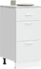 A white cabinet with three drawers on a white background. Voir les images du produit