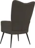 A dark gray velvet armchair from a rear perspective, isolated on a white background. Voir les images du produit