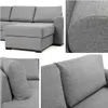 A collage of close-up shots of a gray fabric sofa, highlighting its texture and construction. Náhled obrázku produktu