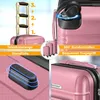 Collage of images showing features of pink luggage. Produktbild-Vorschau