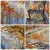 Bild auf Leinwand - Leinwandbild - Path Bench Herbst Frau - Produktbild-Vorschau 8