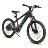 A black electric mountain bike for children and teenagers, shown from a three-quarter front angle against a white background. Produktbild-Vorschau