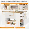 OKWISH Îlot de Cuisine - Tiroirs, Étagères et Plateau Voir les images du produit 5