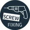 An icon depicting a drill and text indicating 'SCREW FIXING'. Produktbild-Vorschau