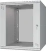 An empty server rack cabinet with a glass door and a lock. Voir les images du produit