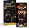 A product packaging box for a screen protector, with a smartphone displaying a graphic next to it. Produktbild-Vorschau