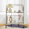 Edelstahl Servierwagen 2 Ebenen 68×40×80 cm – Rollwagen Produktbild-Vorschau 2