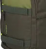A close-up view of a green backpack, showing its fabric texture and strap details. Produktbild-Vorschau