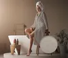 Heckettlane Badjas Prestige Taupe Maat XL 100% Katoen Productafbeelding-voorbeeld 2
