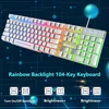 Gaming-Tastatur und Maus-Set, 104 Tasten Rainbow Backlit Produktbild-Vorschau 3