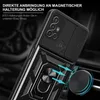 A close-up of a black phone case with a ring holder and a magnetic car mount. Produktbild-Vorschau