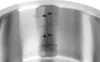 Close-up view of measurement markings on the inside of a stainless steel pot. Produktbild-Vorschau