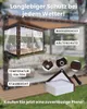Klare Outdoor-Vorhänge, die einen Terrassenbereich umschließen, mit einem Stapel gefalteter Planen und Seil Anteprima dell’immagine prodotto
