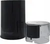 A black coffee grinder with a clear plastic lid is shown against a white background. Podgląd zdjęcia produktu