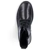 A top-down view of a black leather boot. Produktbild-Vorschau
